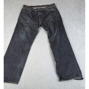 LEVI'S 501 Jeans 42x34 Black Button Fly Western Workwear Streetwear meas 38x30